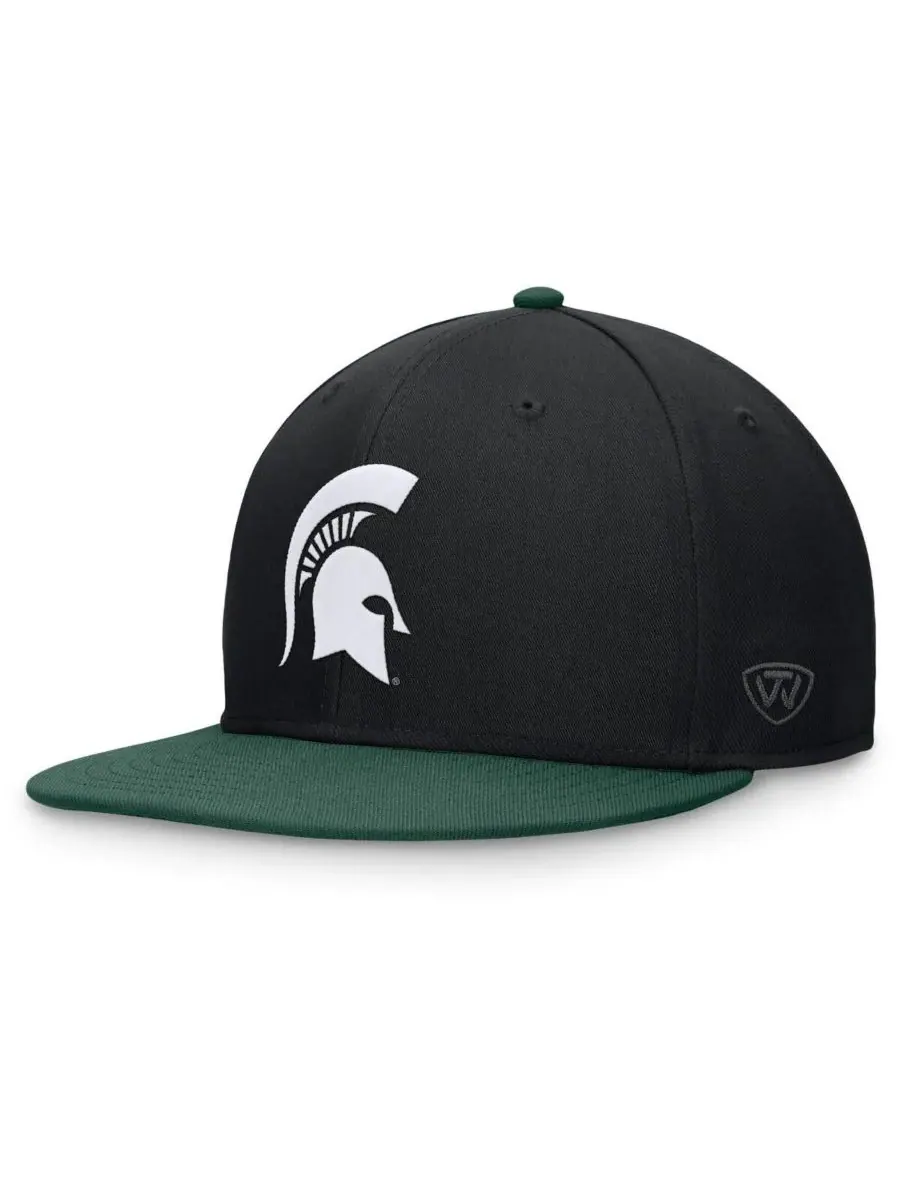 Top of the World Мужская двухцветная бейсболка Michigan State Spartans Rally — зеленый
