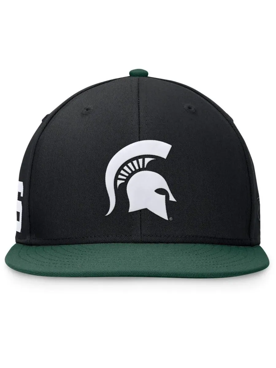 Top of the World Мужская двухцветная бейсболка Michigan State Spartans Rally — изображение 2 из 4, черный зеленый