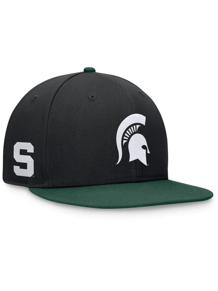 Top of the World Мужская двухцветная бейсболка Michigan State Spartans Rally — изображение 3 из 4, черный зеленый