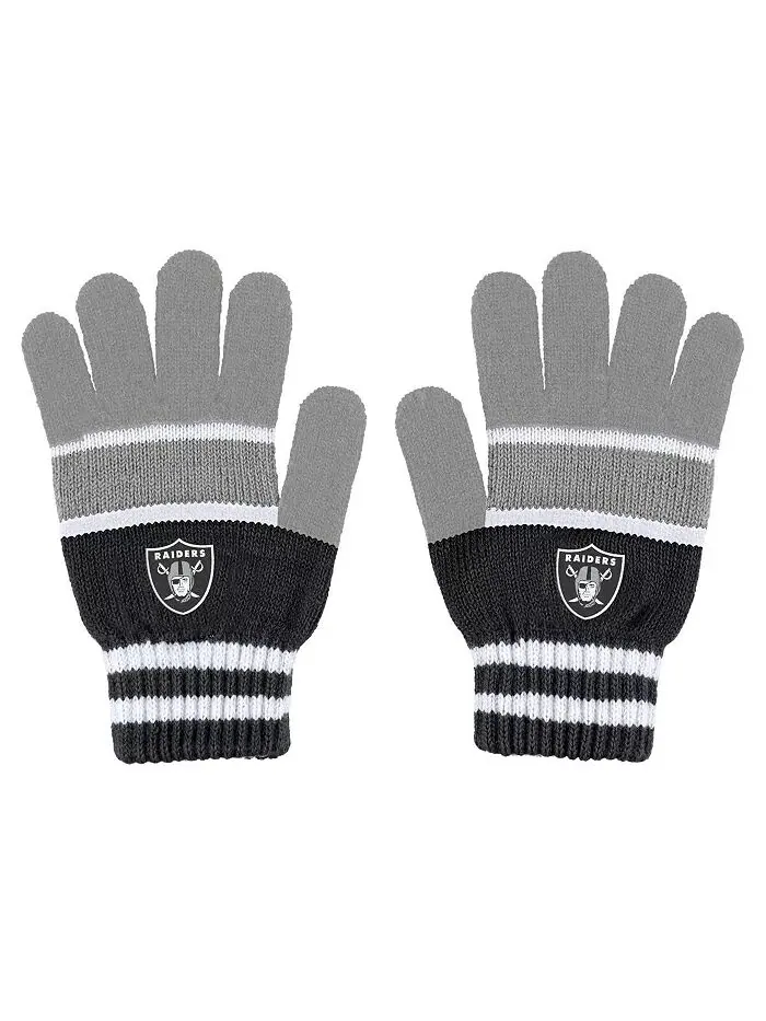 Женский комплект перчаток и шарфа Las Vegas Raiders Stripe WEAR by Erin Andrews — изображение 3 из 3