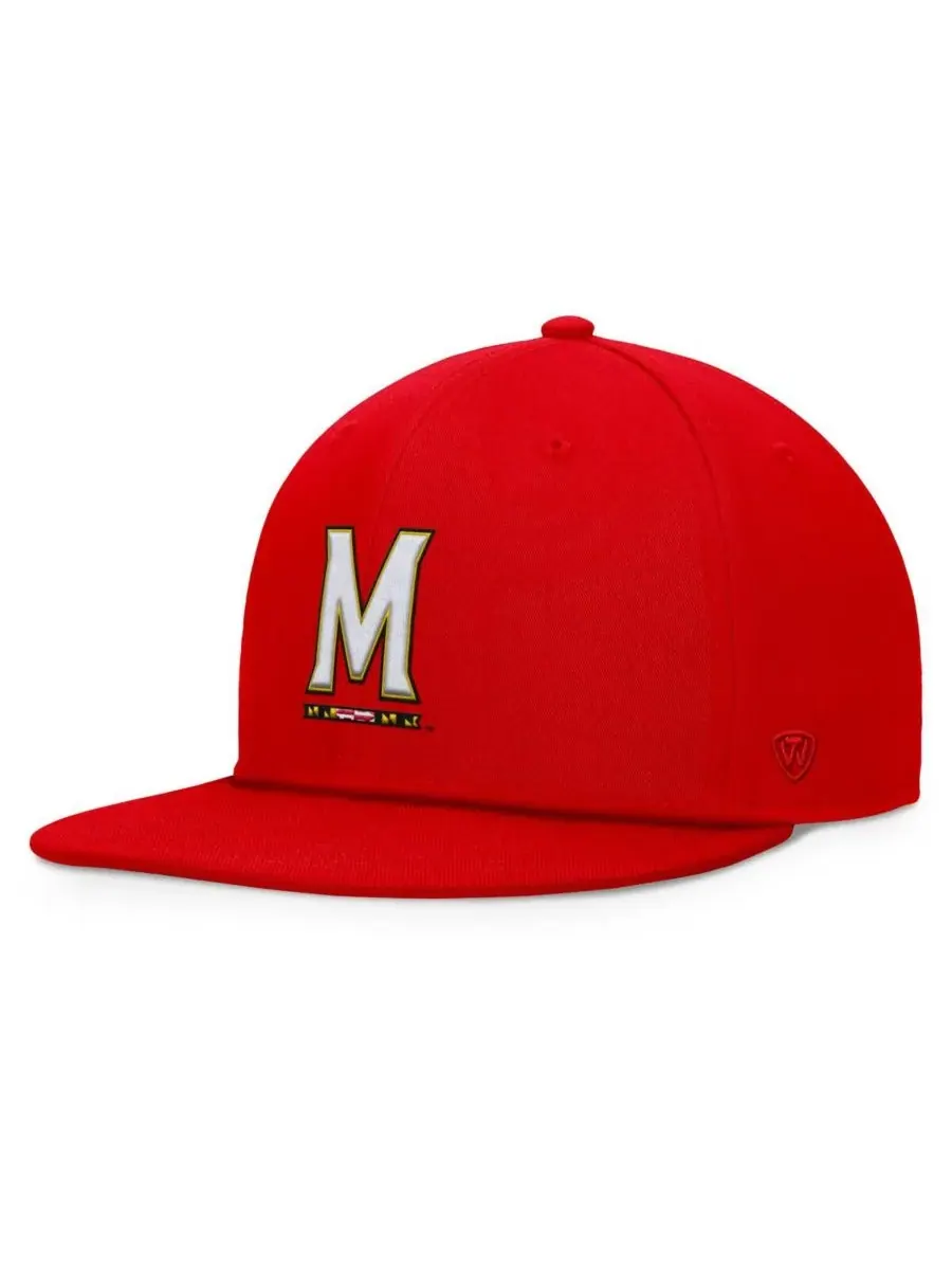 Top of the World Мужская красная бейсболка Maryland Terrapins Fundamental Snapback — изображение 1 из 4, красный