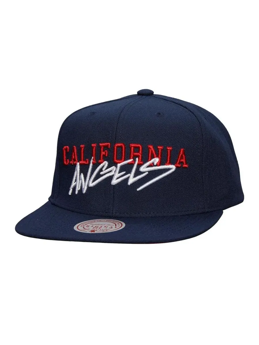 Mitchell & Ness Мужская темно-синяя бейсболка California Angels с логотипом команды — изображение 1 из 2, темно-синий