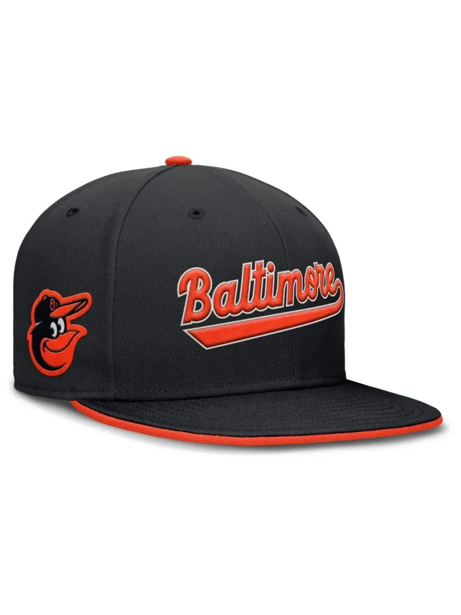 Nike Мужская черная бейсболка Baltimore Orioles True Performance Fitted Hat — изображение 1 из 4, черный