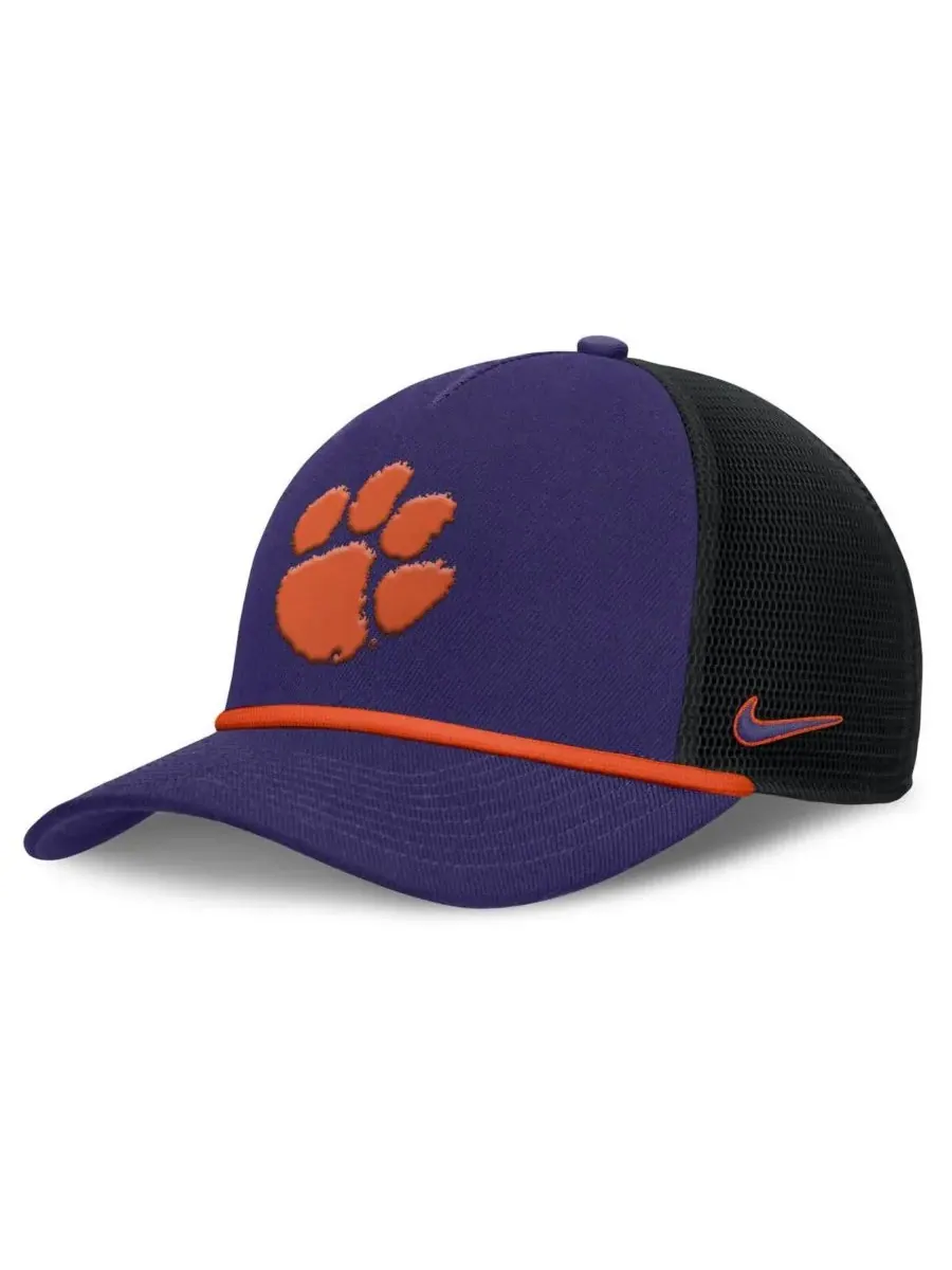 Nike Мужская фиолетовая регулируемая кепка-тракер Clemson Tigers Rise Primetime — изображение 1 из 4, фиолетовый