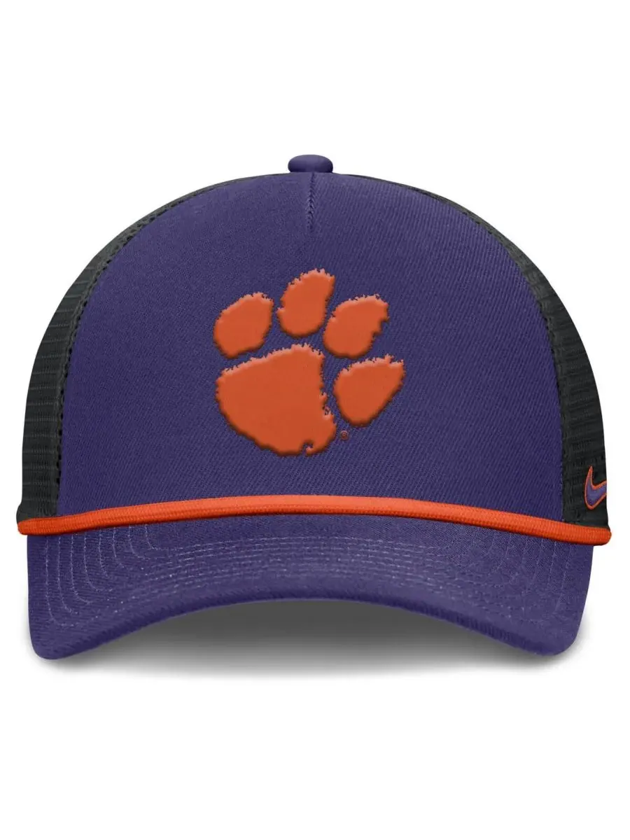 Nike Мужская фиолетовая регулируемая кепка-тракер Clemson Tigers Rise Primetime — изображение 2 из 4, фиолетовый