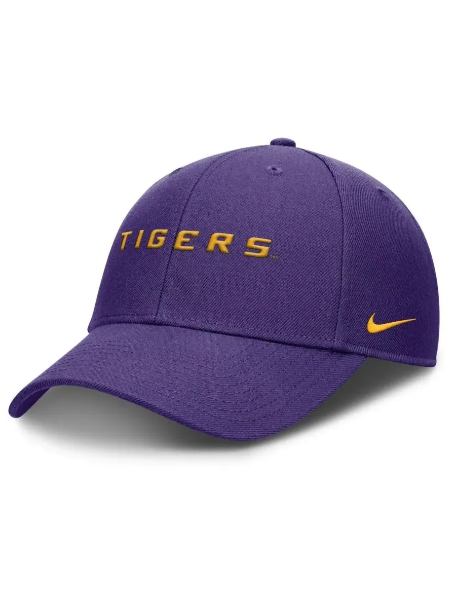 Nike Мужская фиолетовая регулируемая бейсболка LSU Tigers 2025 On-Field Rise Performance — изображение 1 из 4, фиолетовый