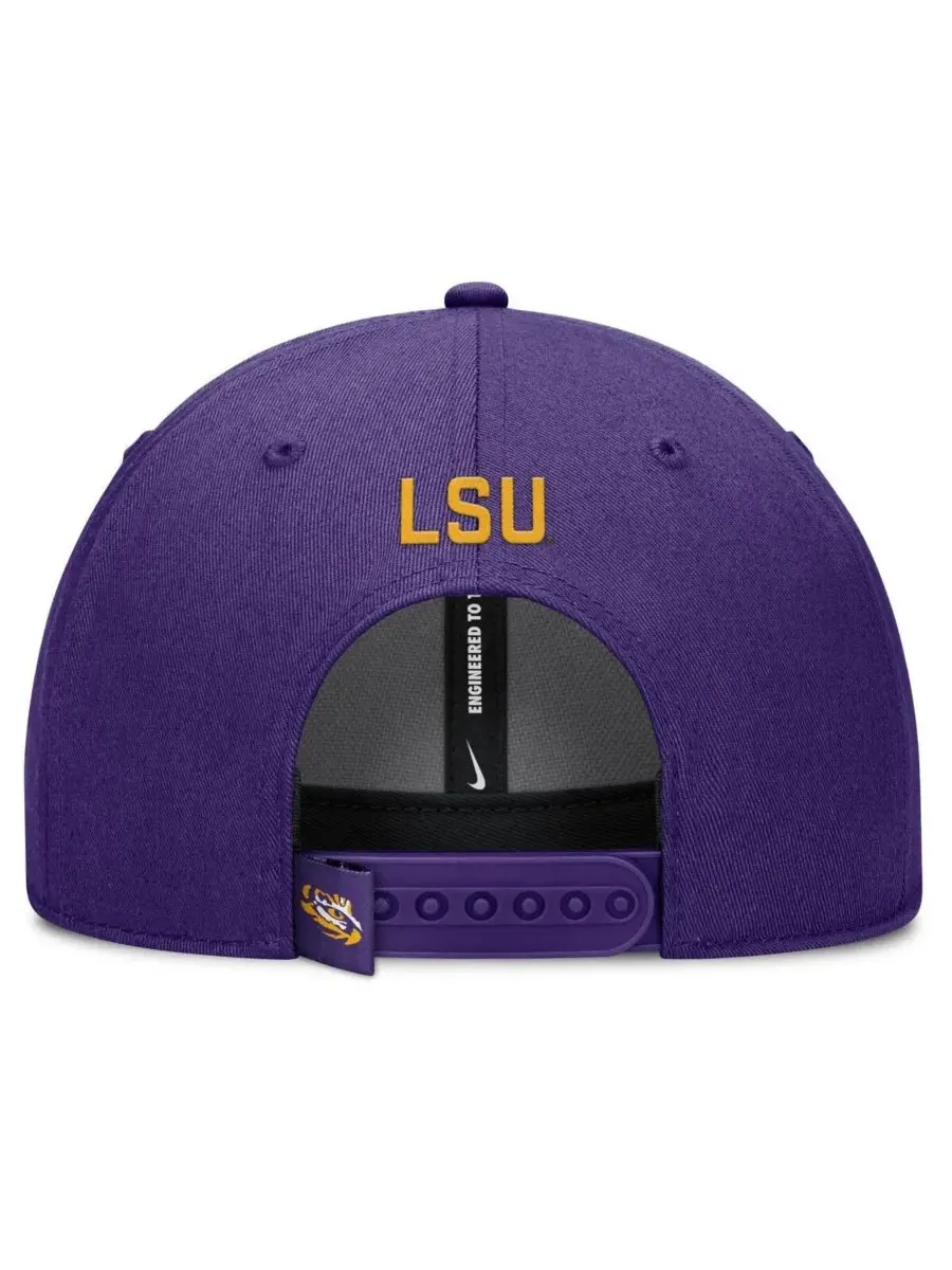 Nike Мужская фиолетовая регулируемая бейсболка LSU Tigers 2025 On-Field Rise Performance — изображение 4 из 4, фиолетовый