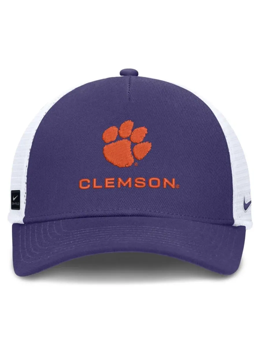Кепка-тракер с вышивкой Clemson Tigers Nike — изображение 2 из 3, фиолетовый белый