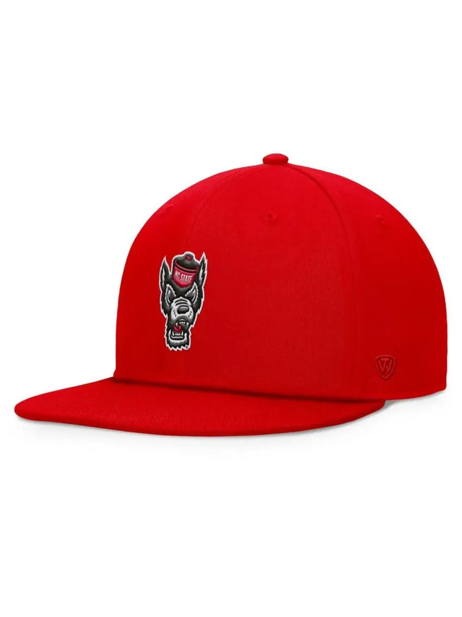 Top of the World Мужская красная кепка-бейсболка NC State Wolfpack Fundamental с регулируемой — изображение 1 из 4, красный