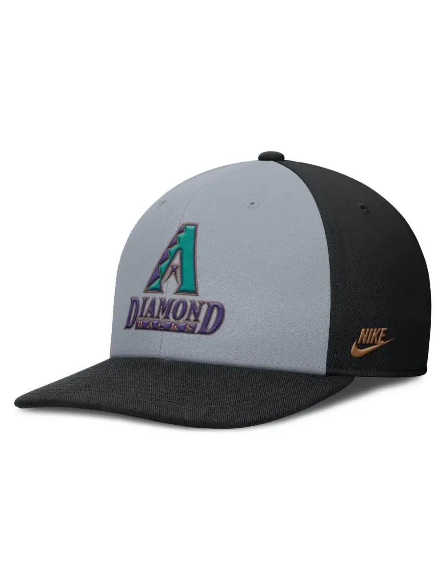 Nike Мужская серо-черная бейсболка Arizona Diamondbacks Pro Performance Snapback — изображение 3 из 4, серый черный
