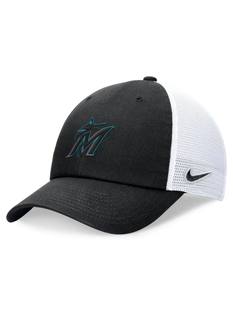 Кепка-тракер с вышивкой Miami Marlins Club Nike — изображение 1 из 4, черный