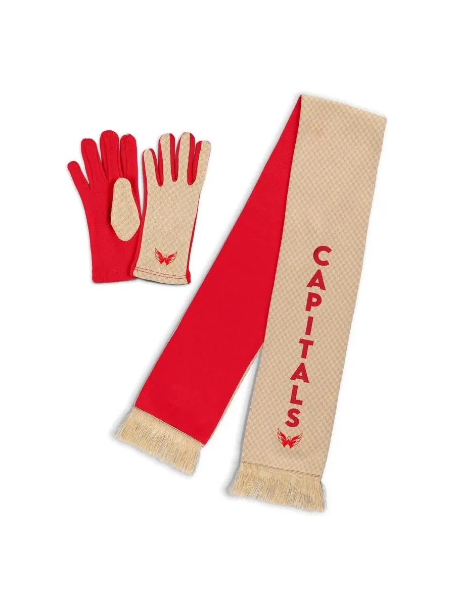 Комплект из шарфа и перчаток с тональным узором в клетку Washington Capitals WEAR by Erin Andrews — изображение 1 из 3