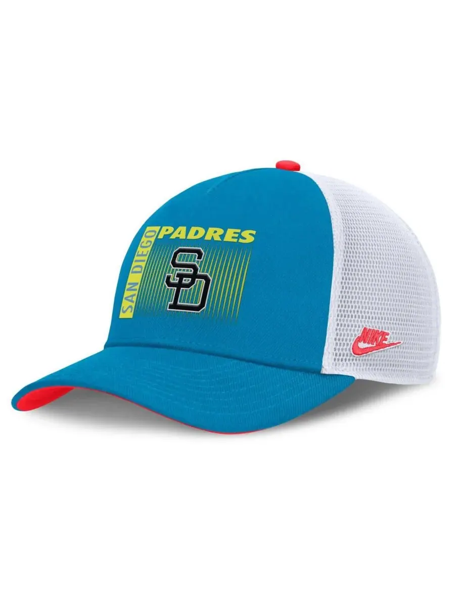 Nike Мужская бирюзовая кепка-тракер San Diego Padres Neon 90s Rise Structured Performance с — изображение 1 из 4, бирюзовый