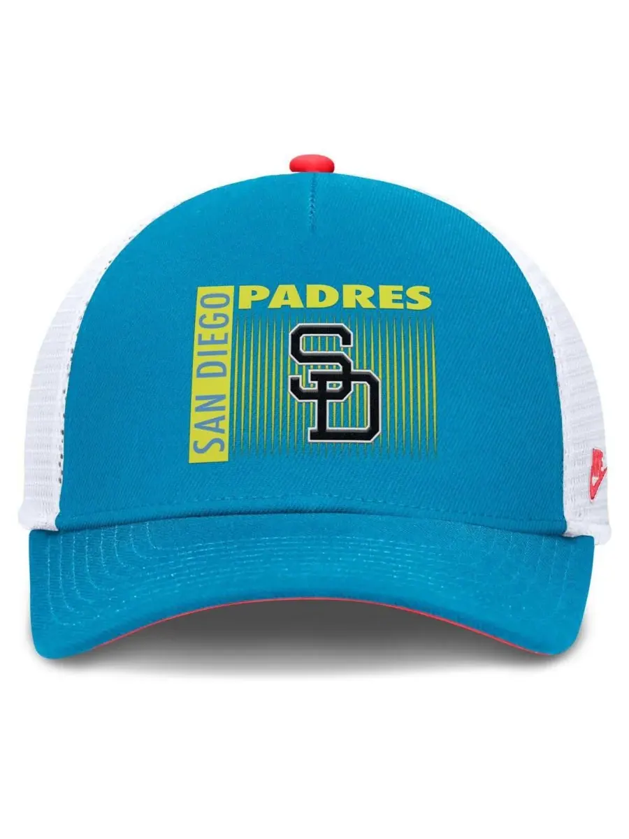 Nike Мужская бирюзовая кепка-тракер San Diego Padres Neon 90s Rise Structured Performance с — изображение 2 из 4, бирюзовый