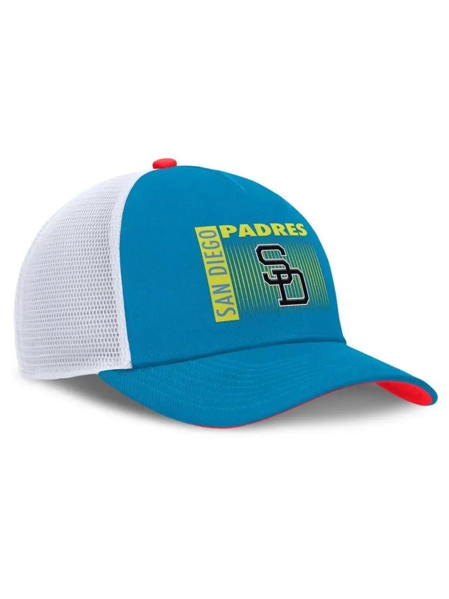Nike Мужская бирюзовая кепка-тракер San Diego Padres Neon 90s Rise Structured Performance с — изображение 4 из 4, бирюзовый