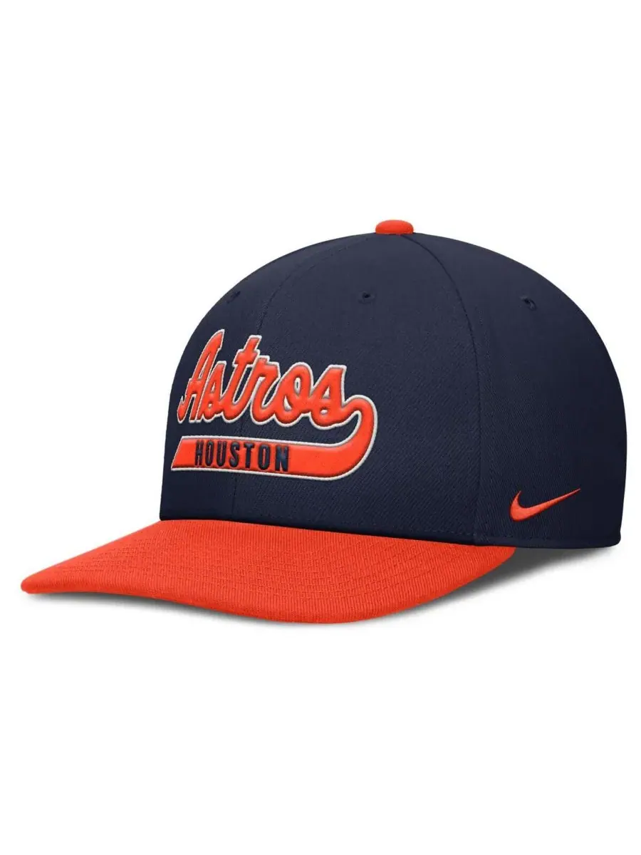 Nike Мужская бейсболка Houston Astros Pro Performance Snapback темно-синего/оранжевого цвета — изображение 3 из 4