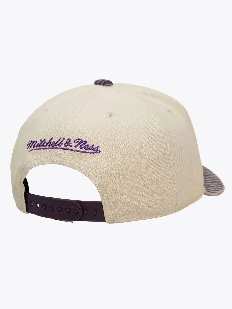 Кепка-снапбек с козырьком из вельвета Sacramento Kings Pro Crown Mitchell & Ness — изображение 3 из 3, кремовый фиолетовый