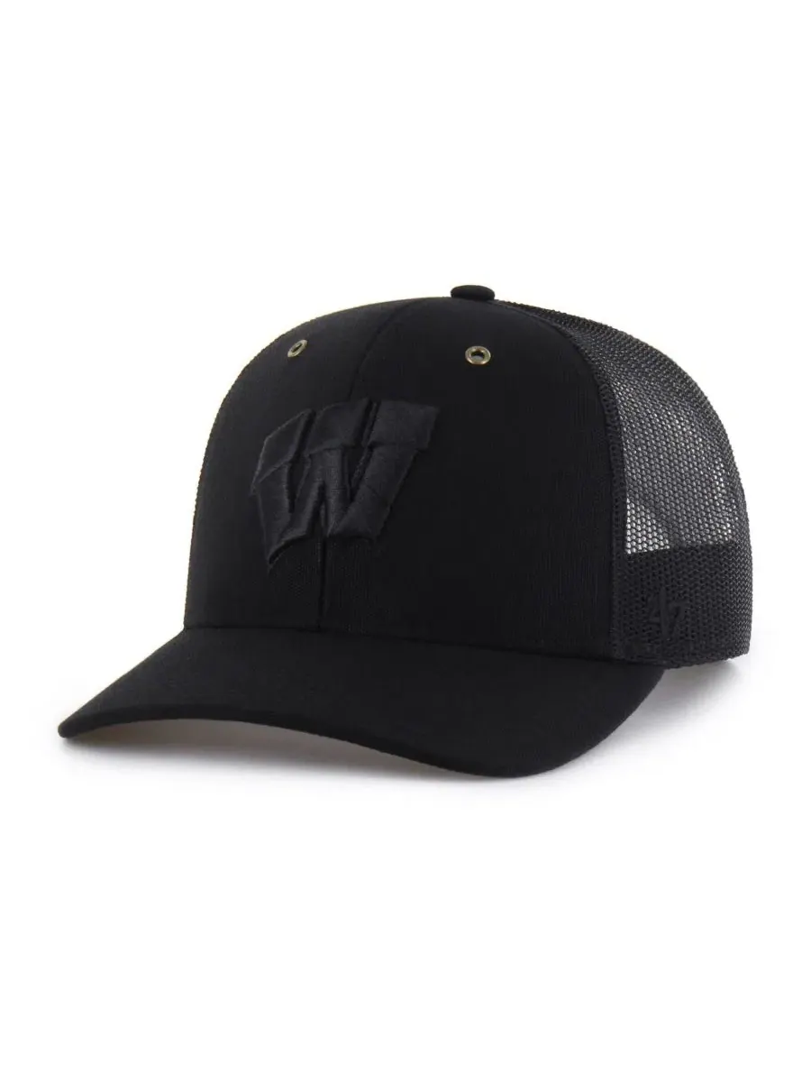 Кепка-тракер с вышивкой Wisconsin Badgers, Carhartt x '47 — изображение 1 из 4, черный
