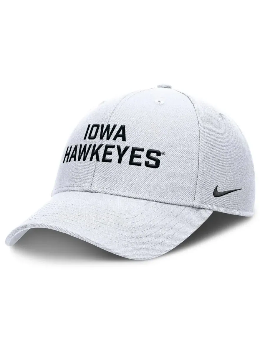 Nike Мужская белая регулируемая кепка Iowa Hawkeyes Rise Practice — изображение 1 из 4, белый