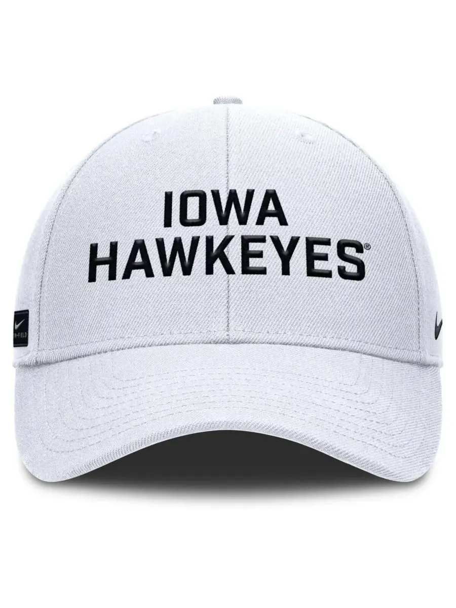 Nike Мужская белая регулируемая кепка Iowa Hawkeyes Rise Practice — изображение 2 из 4, белый