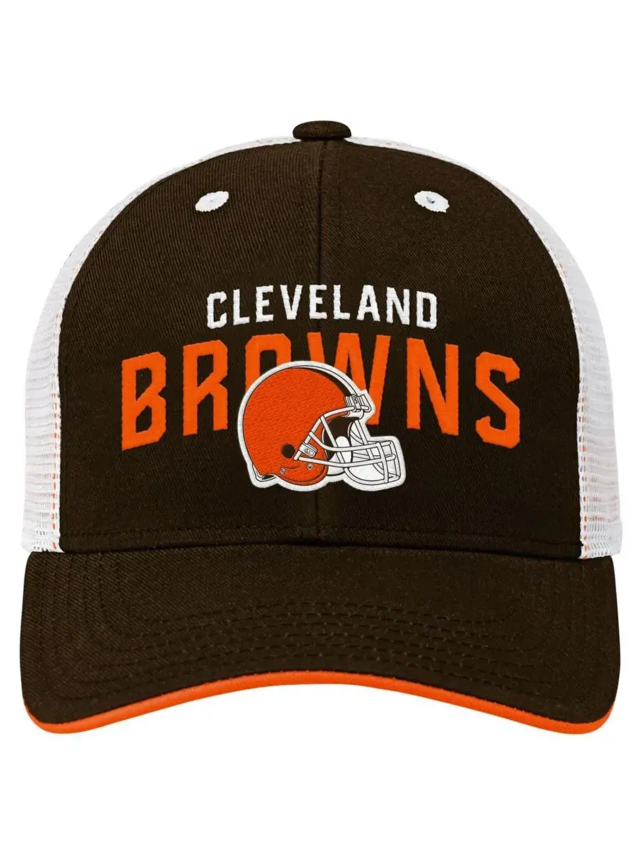 Outerstuff Детская бейсболка Cleveland Browns Core Lockup Trucker с регулируемым размером — изображение 3 из 3, коричневый