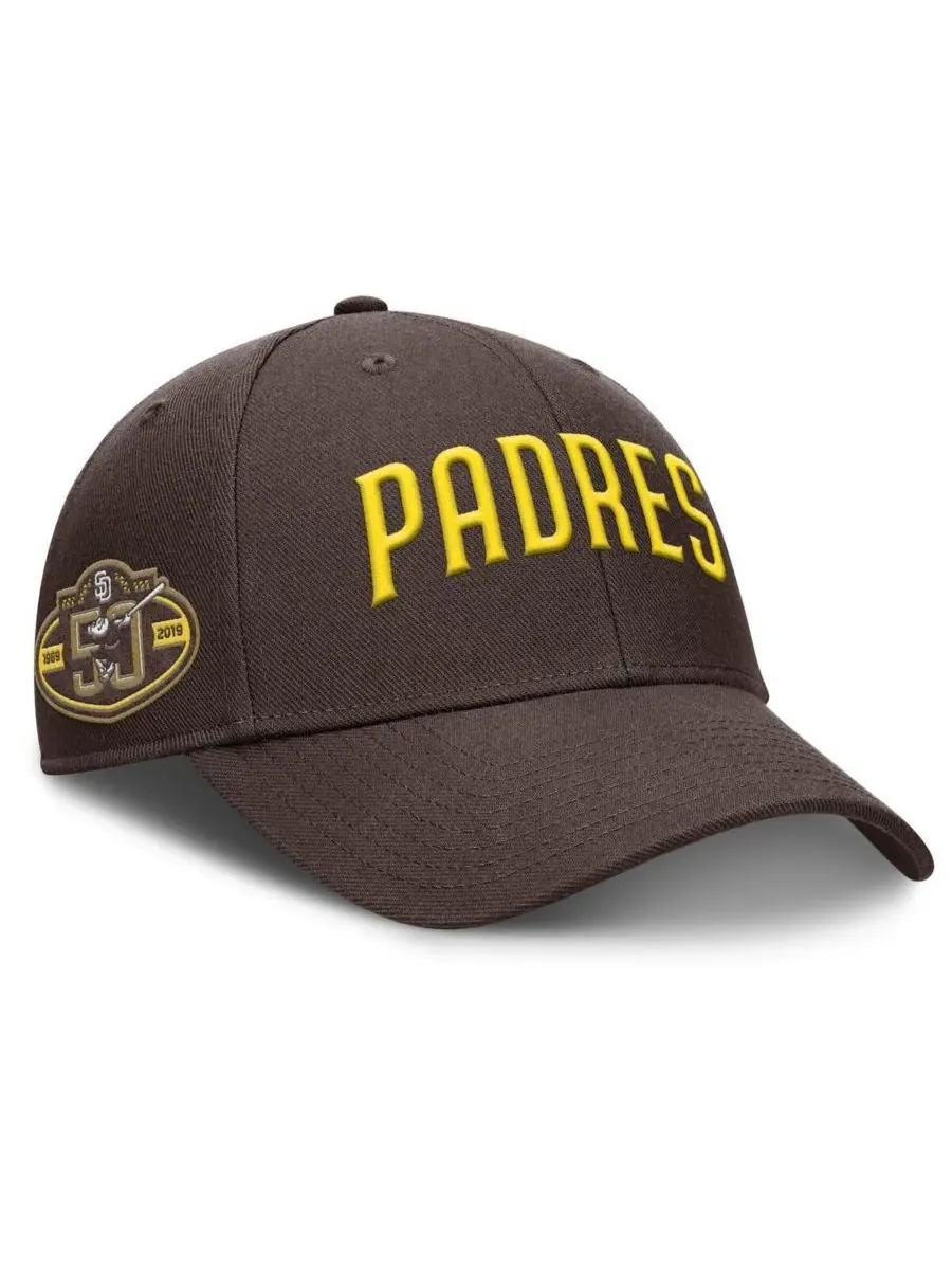 Nike Мужская коричневая регулируемая кепка San Diego Padres Rise Gaberdine — изображение 1 из 4, коричневый