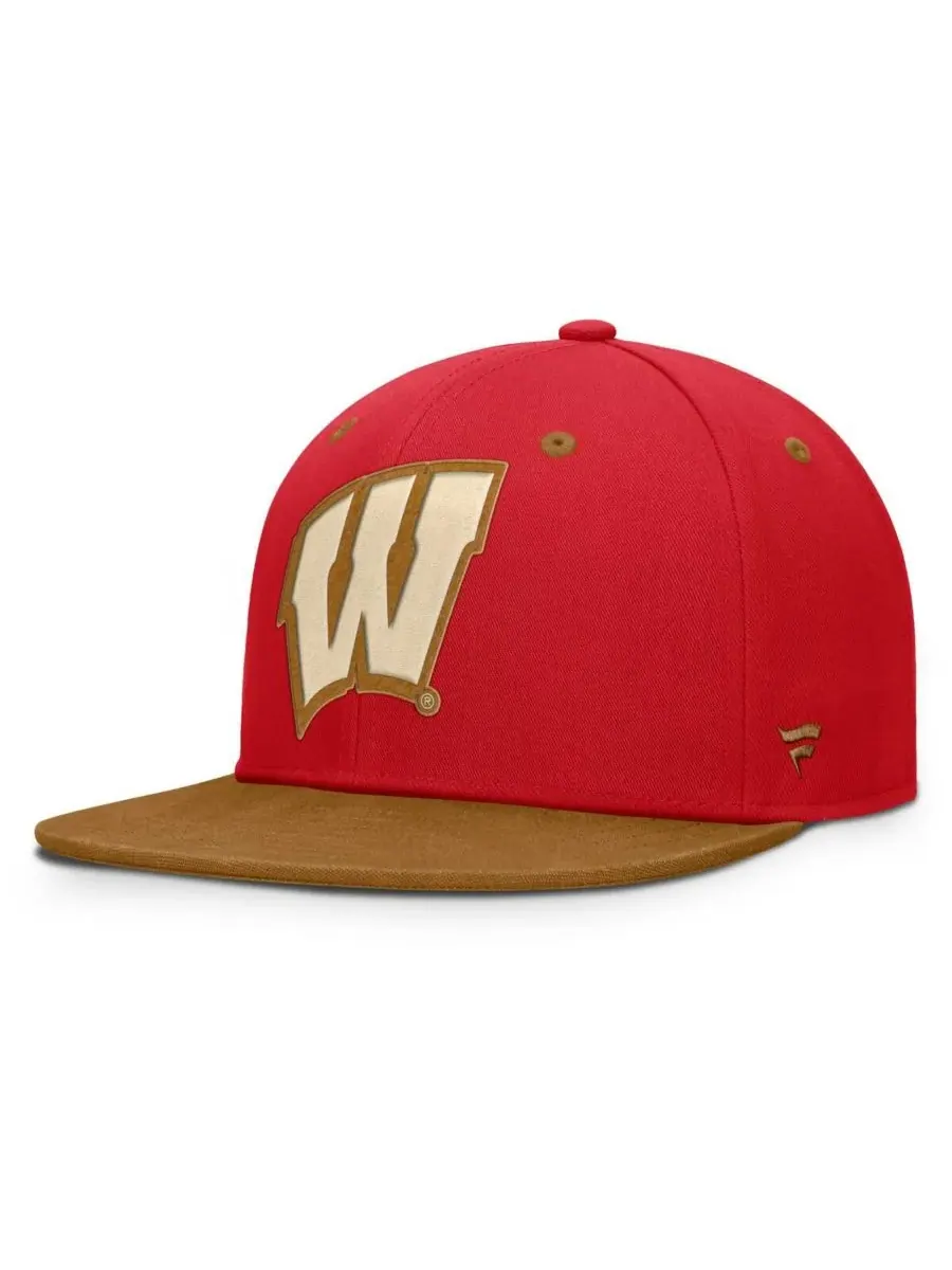 Fanatics Мужская красно-коричневая бейсболка Noboa с логотипом команды Wisconsin Badgers — изображение 1 из 4