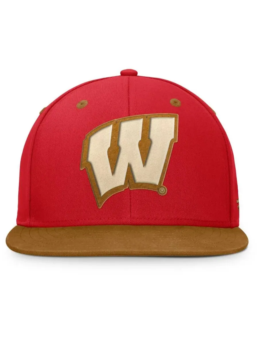 Fanatics Мужская красно-коричневая бейсболка Noboa с логотипом команды Wisconsin Badgers — изображение 2 из 4