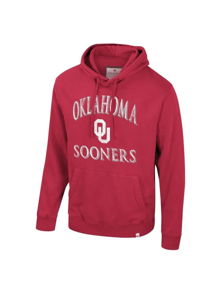 Colosseum Мужская большая кепка Oklahoma Sooners цвета "малиновый" (E-Tan) с капюшоном — изображение 2 из 3, красный