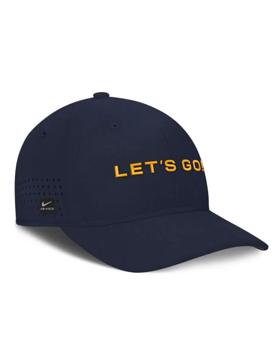 Кепка с вышивкой Gameday Aerobill Swooshflex Dri-FIT Nike — изображение 4 из 5, темно-синий