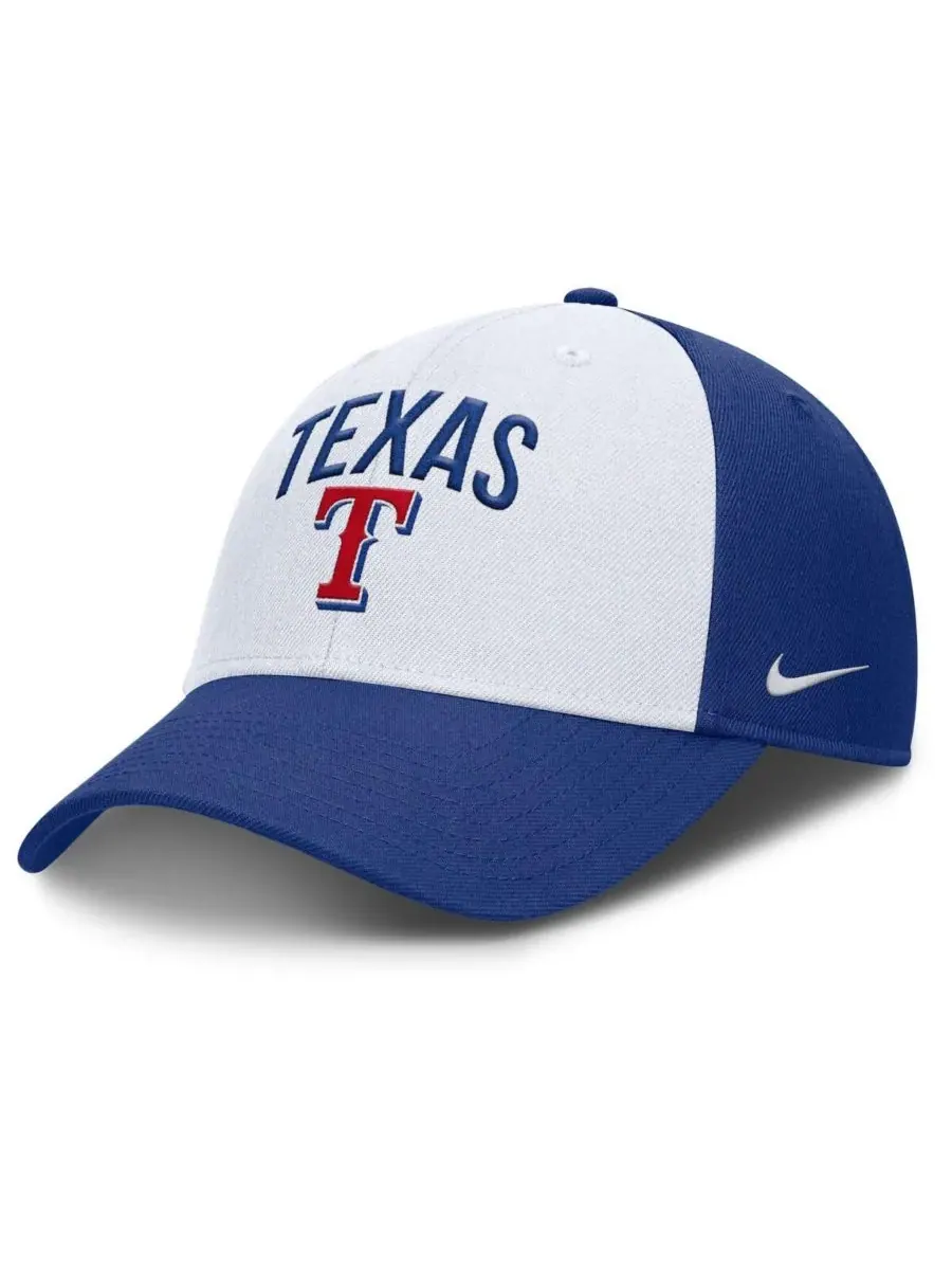 Nike Мужская регулируемая бейсболка белого/королевского цвета с символикой Texas Rangers Club — изображение 1 из 4, белый