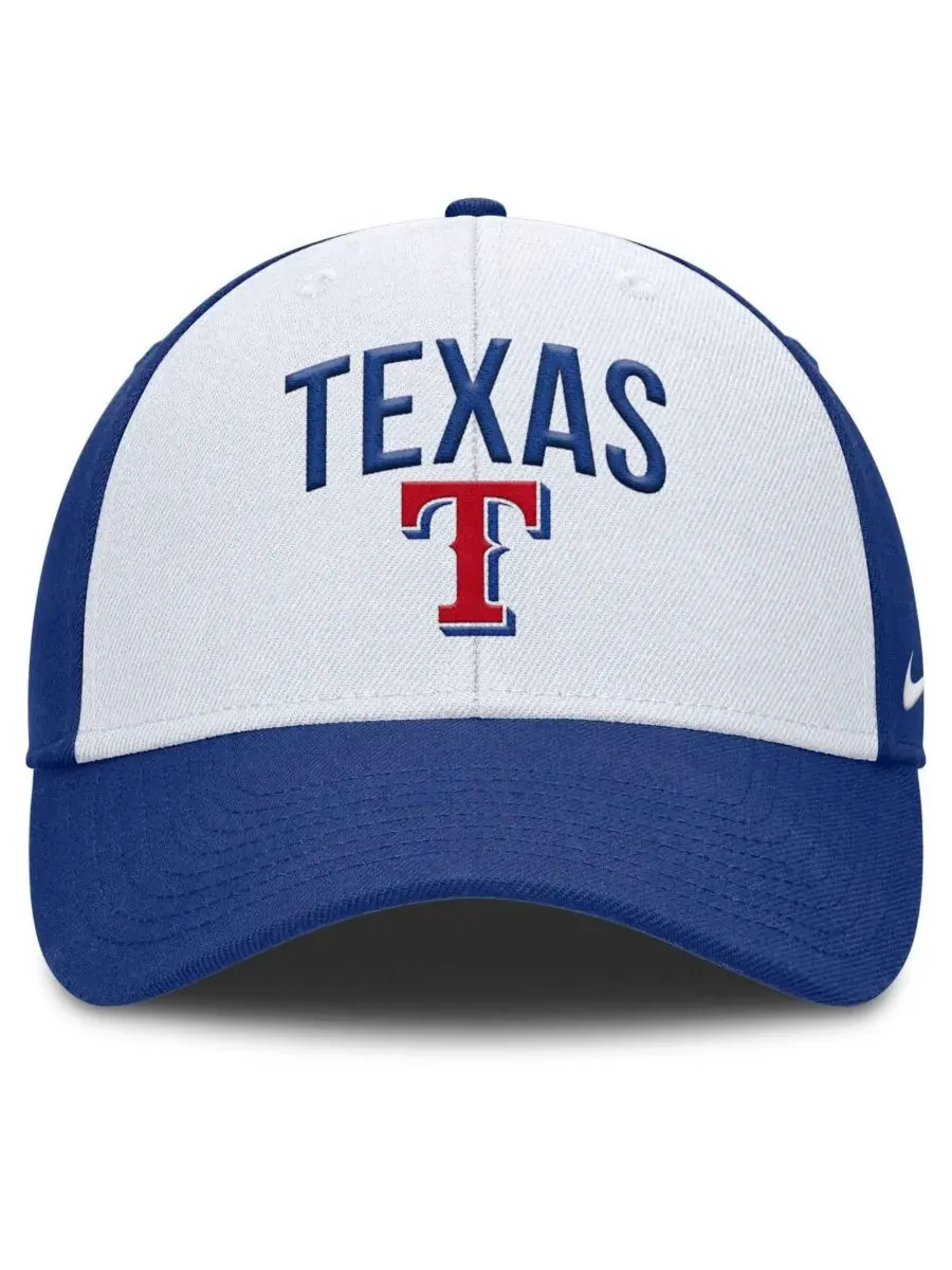 Nike Мужская регулируемая бейсболка белого/королевского цвета с символикой Texas Rangers Club — изображение 4 из 4, белый