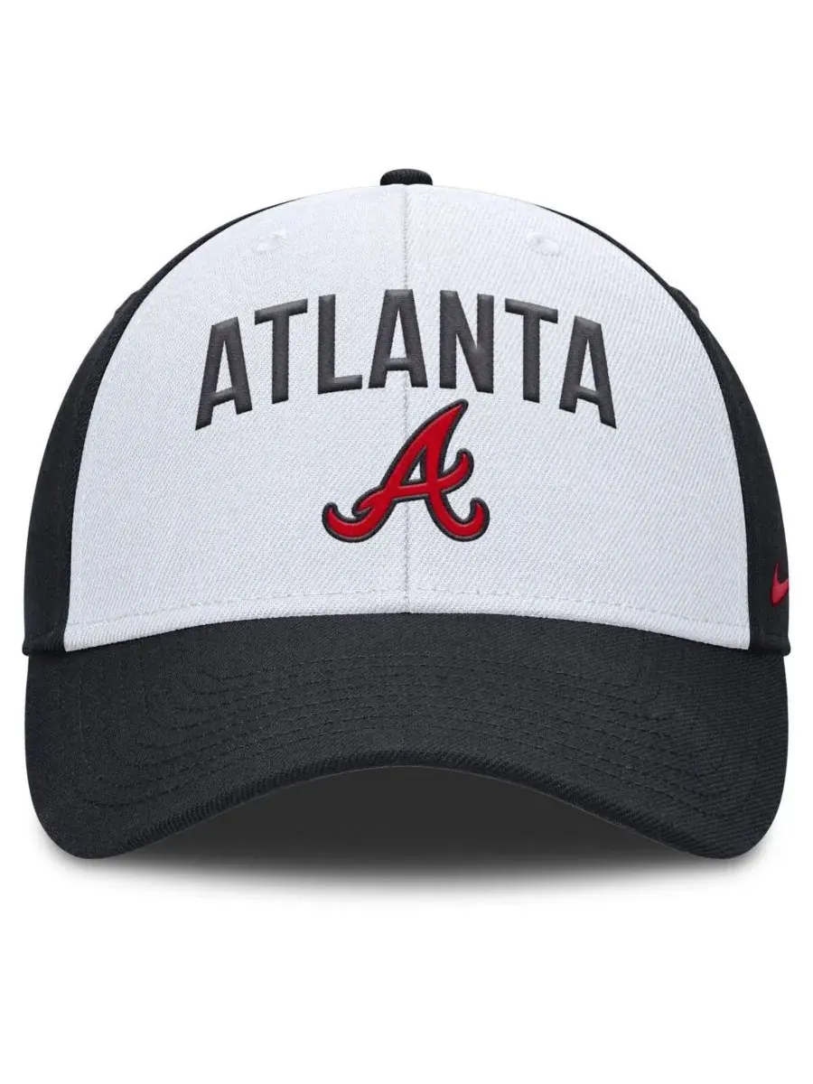 Nike Мужская регулируемая бейсболка Atlanta Braves Club белого/темно-синего цвета — изображение 2 из 4, белый темно-синий