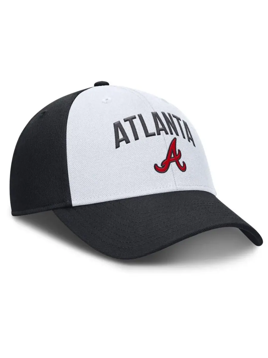 Nike Мужская регулируемая бейсболка Atlanta Braves Club белого/темно-синего цвета — изображение 3 из 4, белый темно-синий