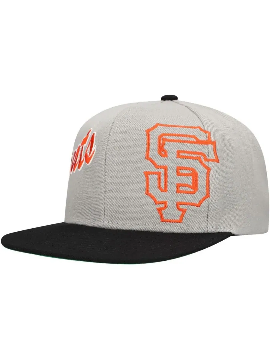 Mitchell & Ness Мужская серая бейсболка San Francisco Giants Knock Out Panel Snapback — изображение 1 из 4, серый