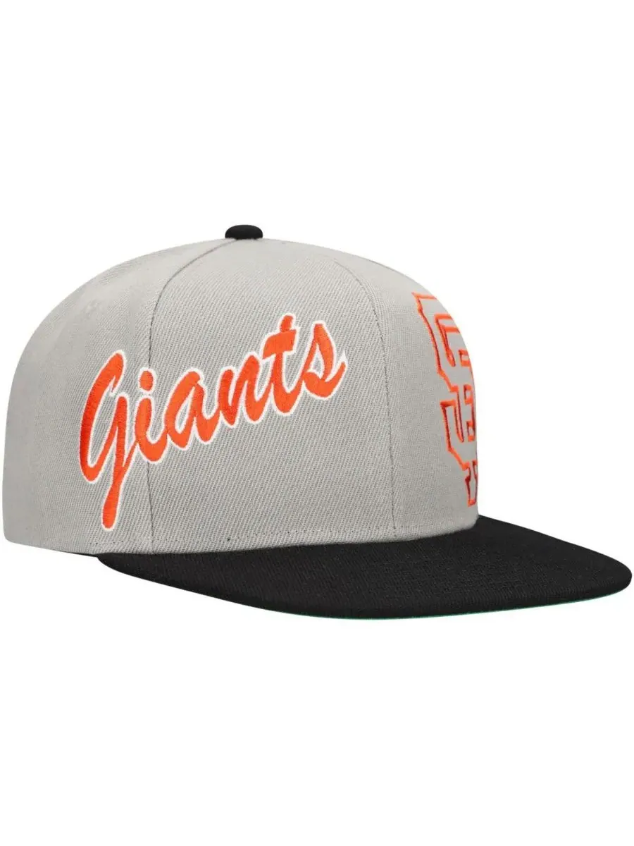 Mitchell & Ness Мужская серая бейсболка San Francisco Giants Knock Out Panel Snapback — изображение 3 из 4, серый