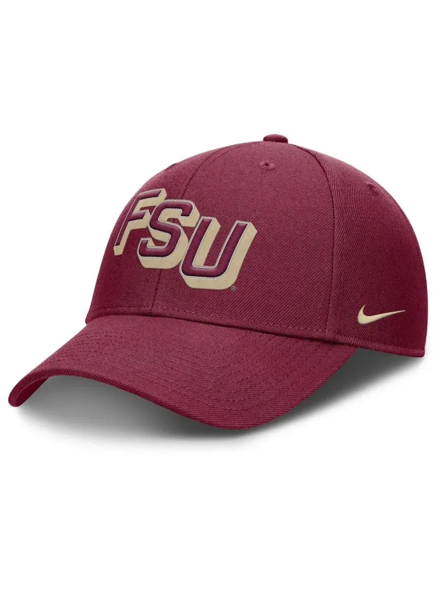 Мужская регулируемая бейсболка Garnet Florida State Seminoles Slanted Primetime Rise Performance — изображение 1 из 4, гранат