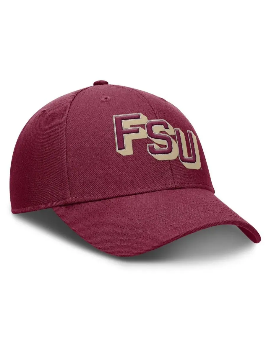 Мужская регулируемая бейсболка Garnet Florida State Seminoles Slanted Primetime Rise Performance — изображение 3 из 4, гранат