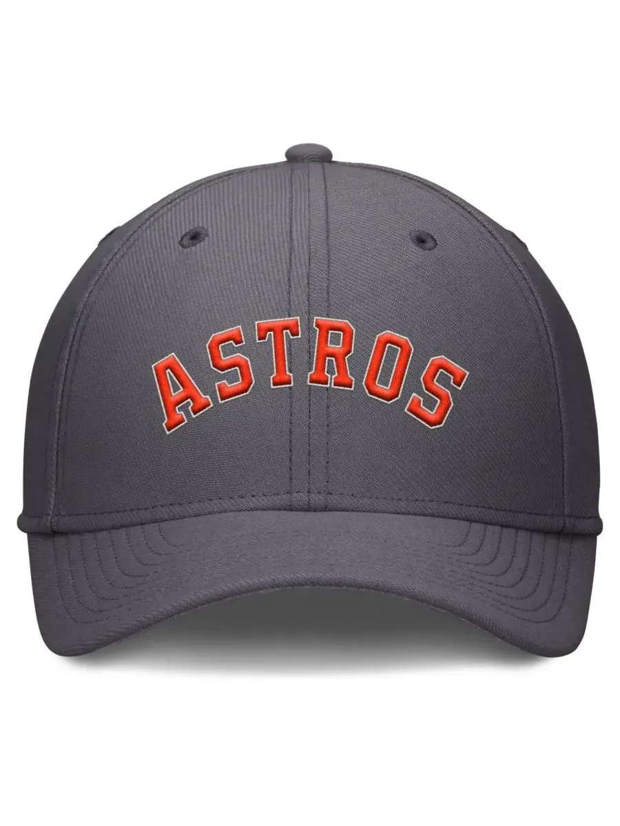Nike Мужская бейсболка Houston Astros Swoosh Performance Flex угольного цвета — изображение 2 из 4, темно-серый