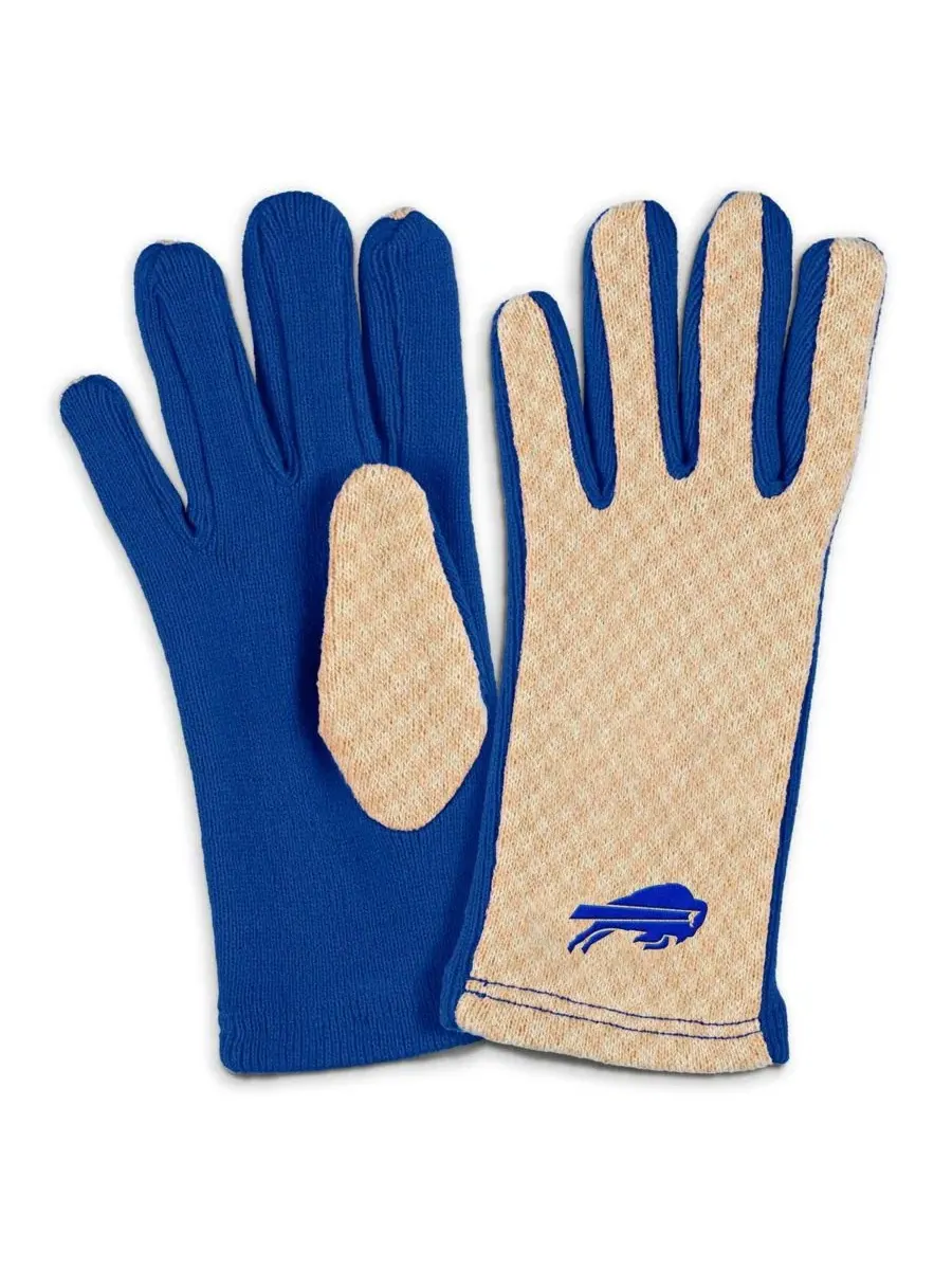 Шарф и перчатки с эмблемой Buffalo Bills, Tonal Microcheck WEAR by Erin Andrews — изображение 3 из 3, бежевый