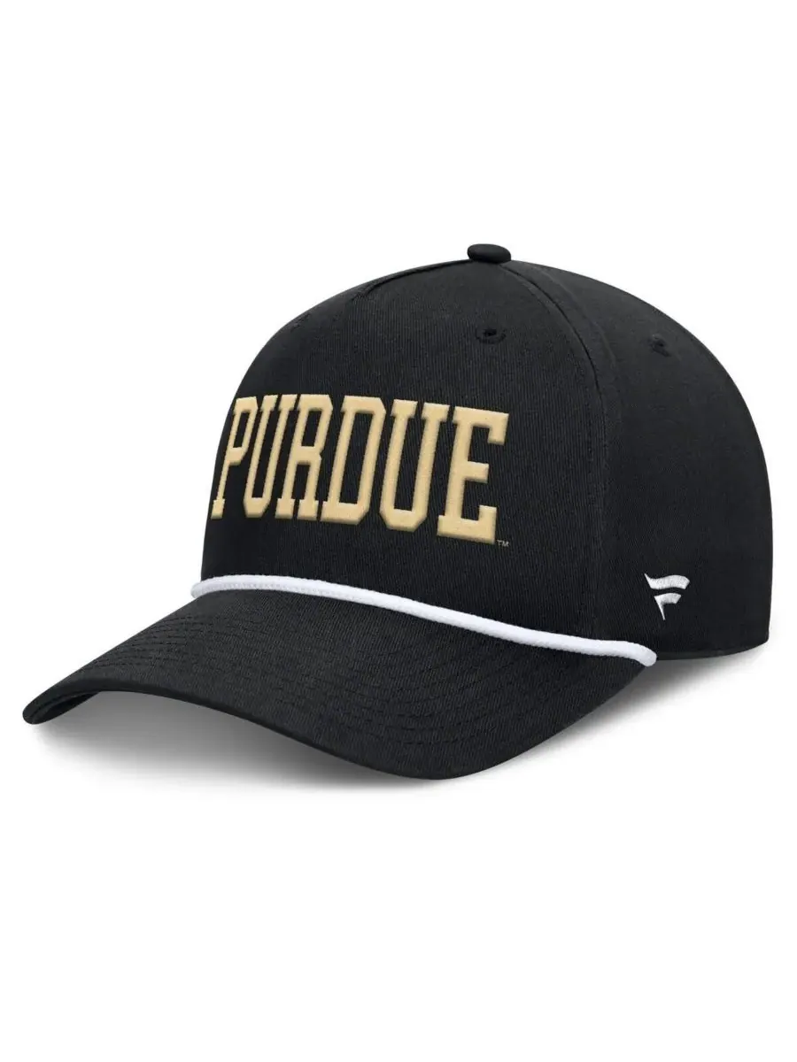 Fanatics Мужская черная регулируемая кепка Purdue Boilermakers с защитным шнуром от фол-мяча — изображение 1 из 4, черный