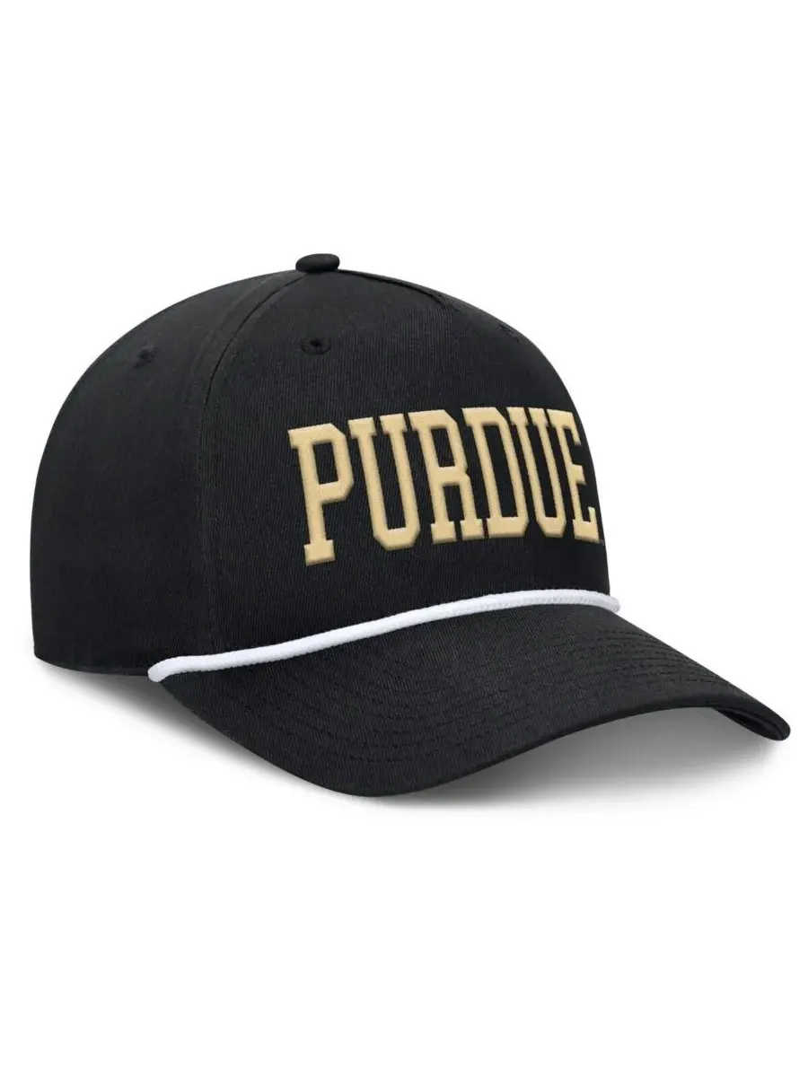 Fanatics Мужская черная регулируемая кепка Purdue Boilermakers с защитным шнуром от фол-мяча — изображение 3 из 4, черный