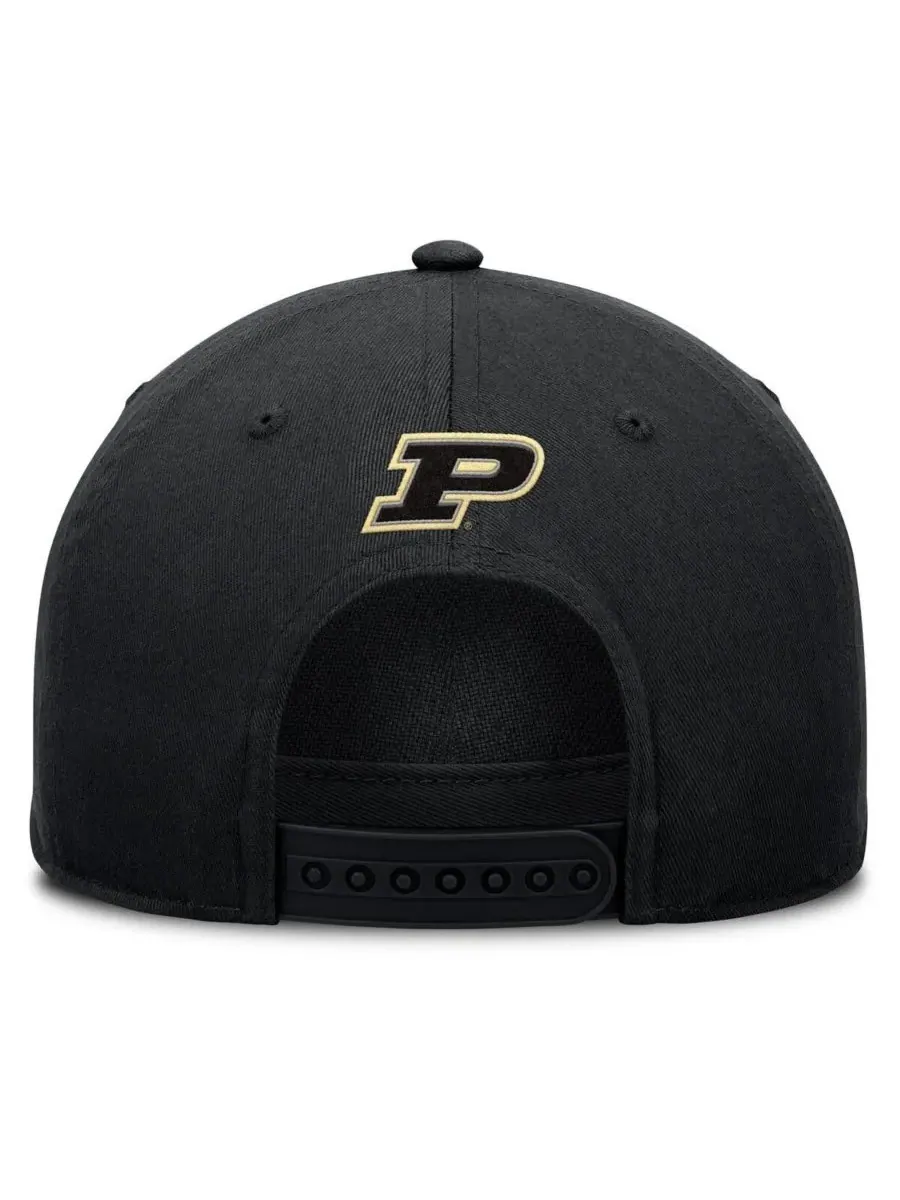 Fanatics Мужская черная регулируемая кепка Purdue Boilermakers с защитным шнуром от фол-мяча — изображение 4 из 4, черный