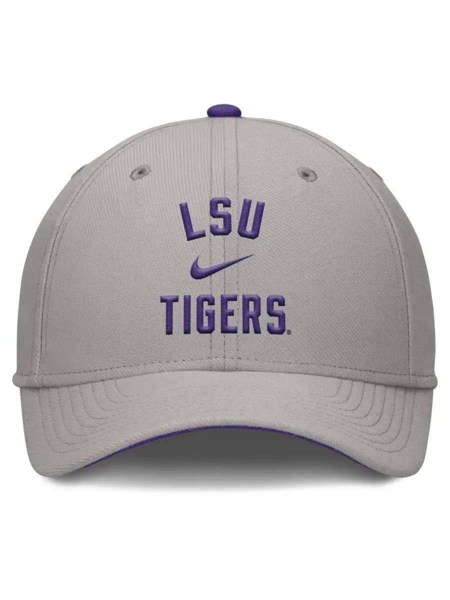 Nike Мужская серая бейсболка LSU Tigers Rise Prep Performance Flex Hat — изображение 2 из 4, серый