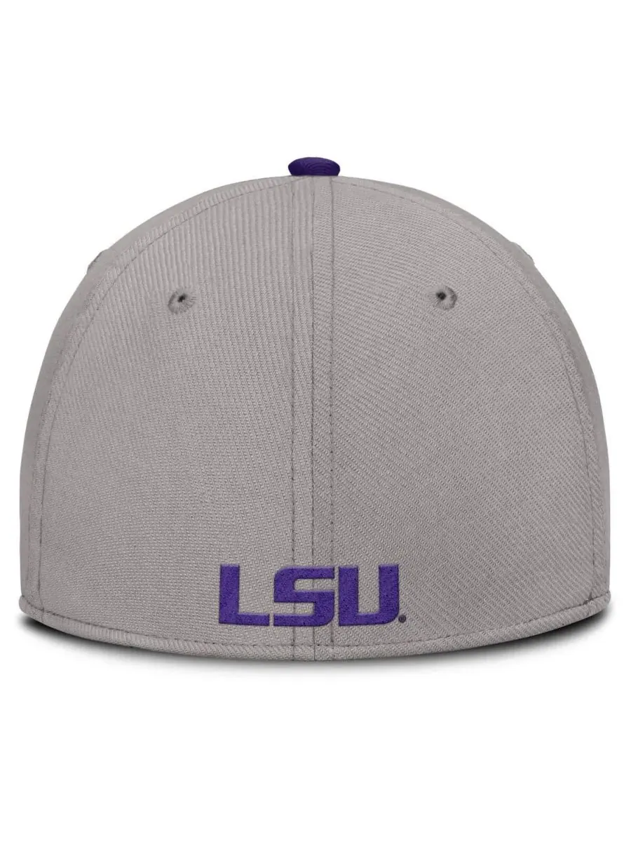 Nike Мужская серая бейсболка LSU Tigers Rise Prep Performance Flex Hat — изображение 4 из 4, серый