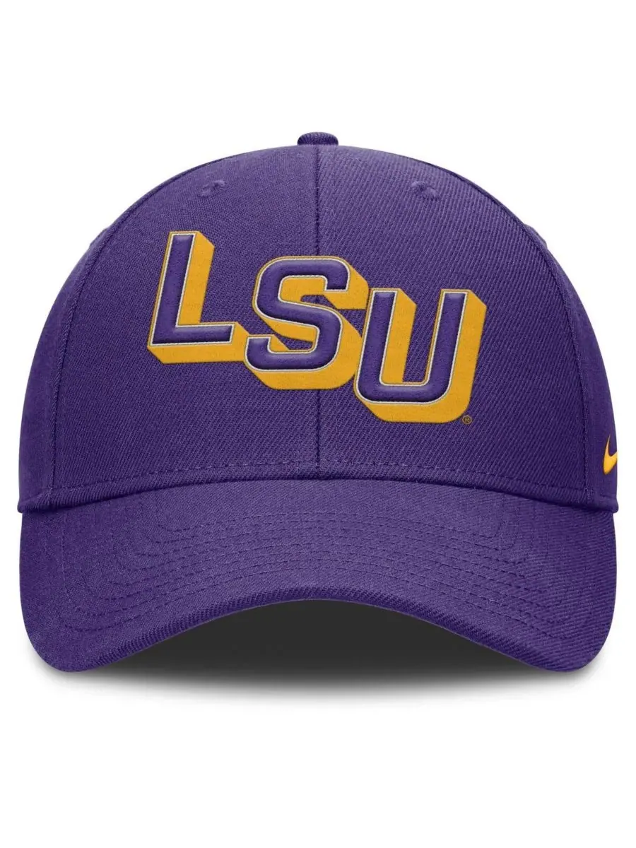 Nike Мужская фиолетовая кепка LSU Tigers Slanted Primetime Rise Performance с регулируемым размером — изображение 2 из 4