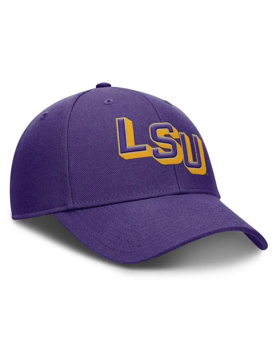 Nike Мужская фиолетовая кепка LSU Tigers Slanted Primetime Rise Performance с регулируемым размером — изображение 3 из 4