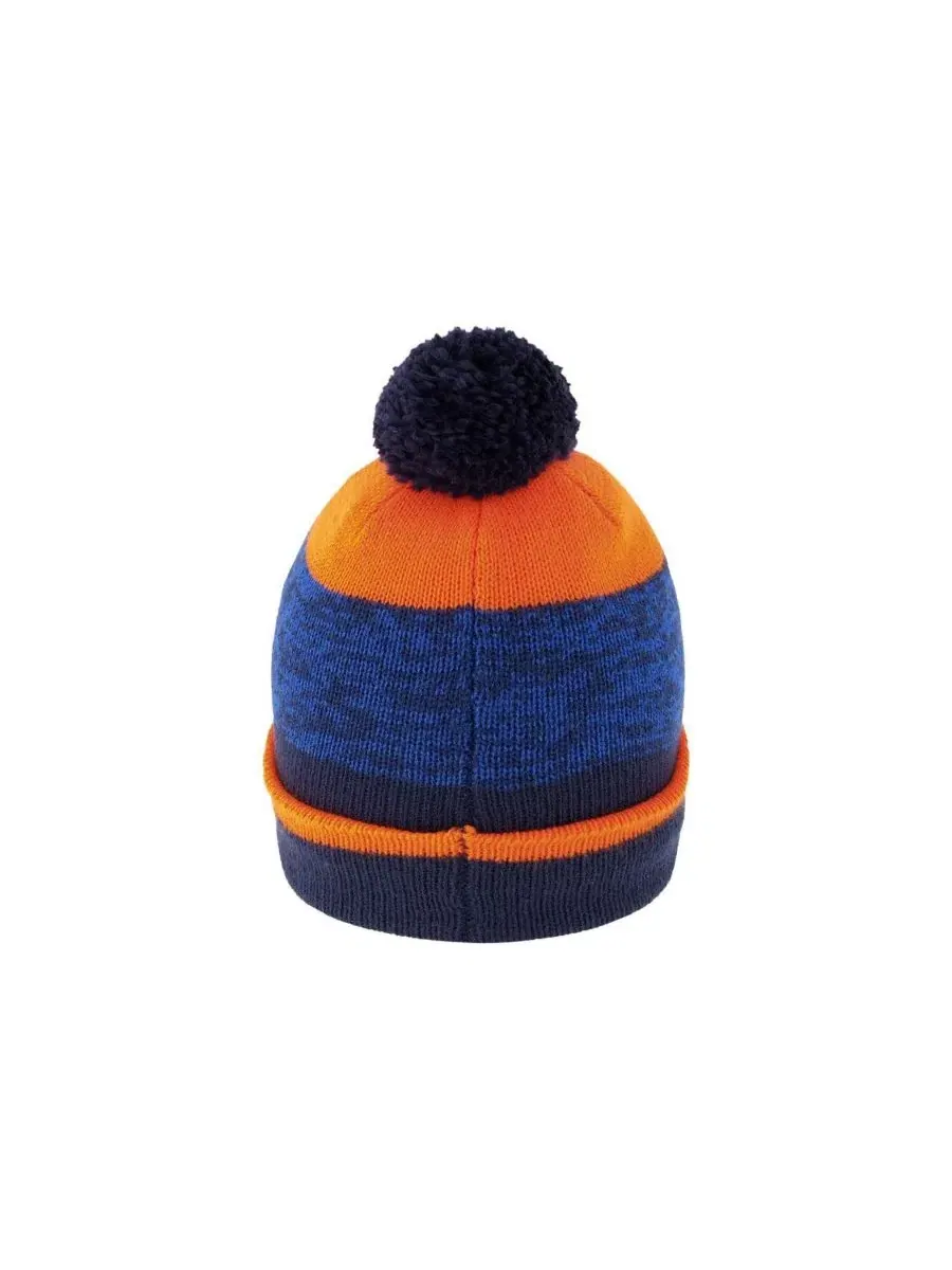 Вязаная шапка с помпоном Winter Knit Hat with Pompom Deux par Deux — изображение 3 из 5, синий оранжевый