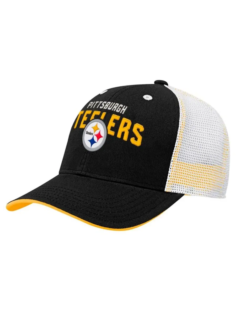 Детская кепка-тракер с вышивкой Pittsburgh Steelers Core Lockup Trucker Outerstuff — изображение 1 из 3, черный