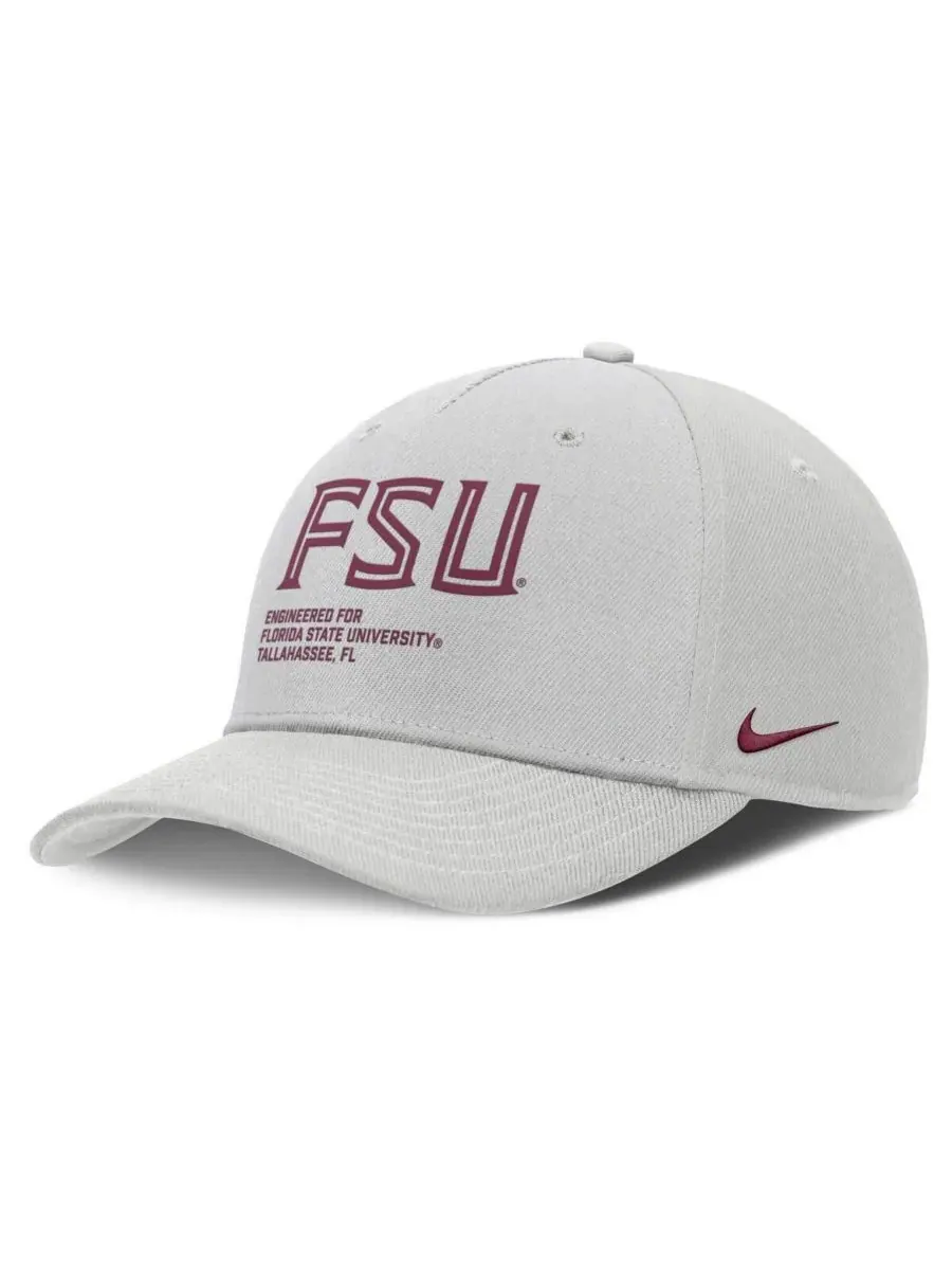 Nike Мужская серая бейсболка Florida State Seminoles 2025 Sideline Dust с регулируемой высотой и — изображение 1 из 4, серый